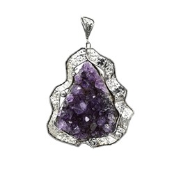 Кулон аметист щетка 55*62мм.