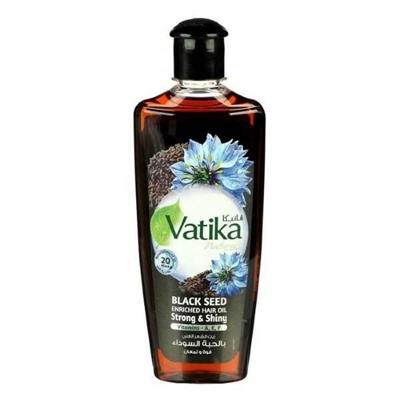 Vatika BLACK SEED Enriched Hair Oil, Dabur (Ватика ЧЕРНЫЙ ТМИН Масло для волос, сила и сияние, Дабур), 200 мл.