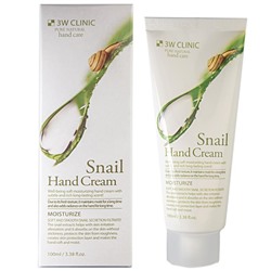 3W CLINIC Крем д/рук с муцином улитки увлажн.  Moisturizing Snail Hand Cream 100мл