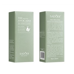Увлажняющая сыворотка для лица с экстрактом Авокадо SADOER The Organic Avocado Anti-Wrinkle Essence, 30 мл.