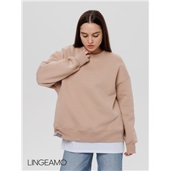 Женский свитшот оверсайз из футера с начесом Lingeamo кофейный ВК-23 (3)