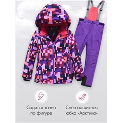 Горнолыжный костюм зимний для девочки фиолетового цвета 9436F