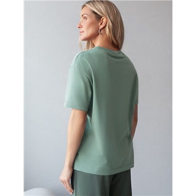 Футболка с принтом свободная эластичная из премиального хлопка