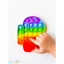 POP IT antistress Сенсорная игрушка с пузырьками АМОНГ АС Радужный в ассортименте / Вечная пупырка, popit_among