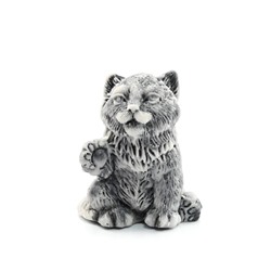 Фигурка из мраморной крошки "Котенок с поднятой лапой маленький" 28*22*34мм