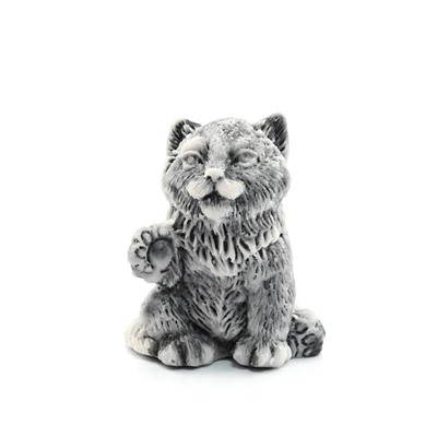 Фигурка из мраморной крошки "Котенок с поднятой лапой маленький" 28*22*34мм