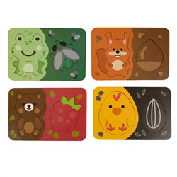 Пазлы из дерева «Кто что ест?» 24 элемента.  Серия «Мои первые пазлы»