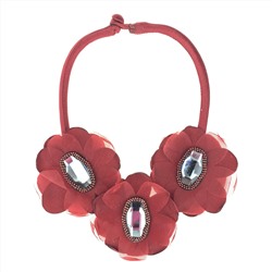 Колье «Текстильные цветы» ручная работа