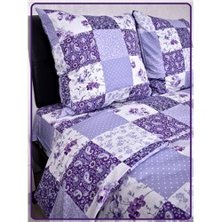 Постельное белье Шуйская бязь Пэчворк фиолетовый 9909-2