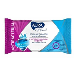 Салфетки влажные Aura UC Антибактериальные  / 15шт.(мин.5шт.)