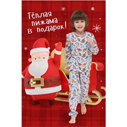 Пижама с начесом Суперзавры детская (Серый)