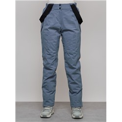 Полукомбинезон утепленный женский зимний горнолыжный серого цвета 1333Sr