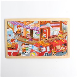 Детский развивающий пазл «Пожарные» 20х32х0,5 см