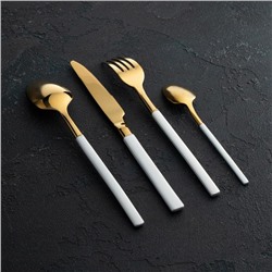 Набор столовых приборов из нержавеющей стали Magistro «Версаль», 4 предмета, цвет ручек белый