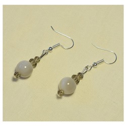 Серьги Агат дымчатый шарик 10мм SH 501182