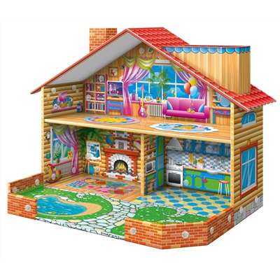 Кукольный  двухэтажный домик быстрой сборки «Дача» Серия Dream House