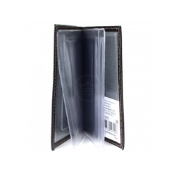 Обложка для автодокументов Premier-О-71 натуральная кожа черный флотер джинс (21-10)  141299