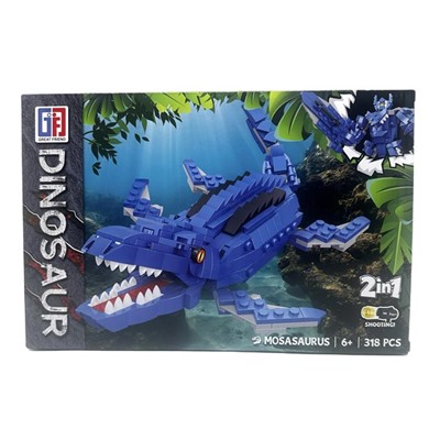 Конструктор DINOSAUR 4в1 Мосасаурус 318дет. 33*22см  / 123-682