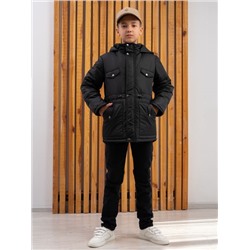 Парка зимняя "Южеал"для мальчика черный