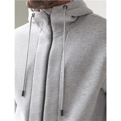 Худи на молнии из премиального футера трехнитки с начесом