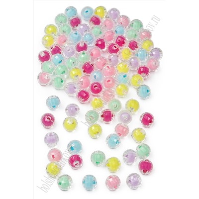 Бусины круглые декоративные 8 мм (500 гр) SF-7386, ассорти