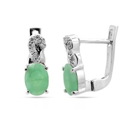 Серьги из серебра изумруд берилл, Инара