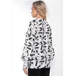 Блуза "Тайное чувство" (белая/надписи) Б8442