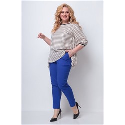 Michel chic 1247 синий_клетка, Брюки,  Блуза