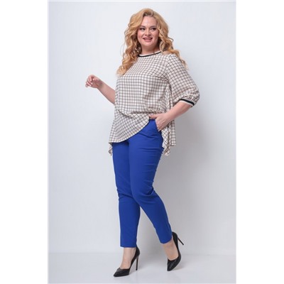 Michel chic 1247 синий_клетка, Брюки,  Блуза