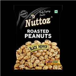 Roasted Peanuts BLACK PEPPER, Nuttoz (Жареный арахис ЧЁРНЫЙ ПЕРЕЦ, Наттоз), 140 г.