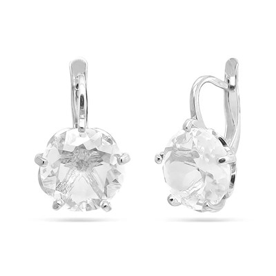 Серьги из серебра горный хрусталь, СПН147
