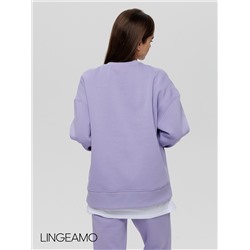 Женский свитшот оверсайз из футера с начесом Lingeamo сиреневый ВК-23 (32)