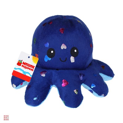 Игрушка мягкая Осьминог ВЫВЕРНУШКА с блёстками, 15-20см, 8 цветов