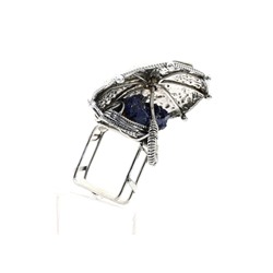 Кольцо из азурита "Зонт", размер-18