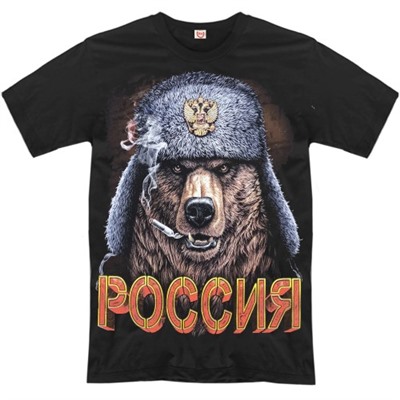 Футболка "Медведь в ушанке" (Россия)
