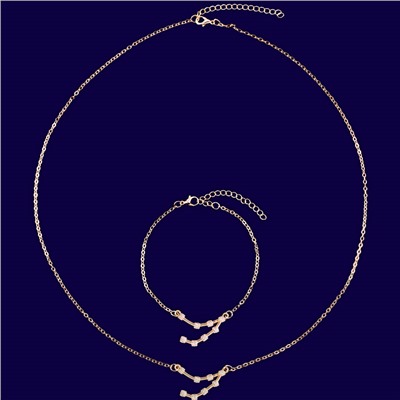 Комплект браслет + подвеска созвездие КОЗЕРОГ (алмазный), Giftman, 1 шт.