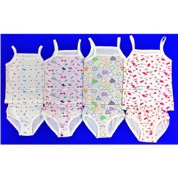 Комплект детский для девочек (трусы + майка на бретельках) AMOTEKS (Россия) цветной
