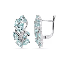 Серьги из серебра топаз, Брюнетка