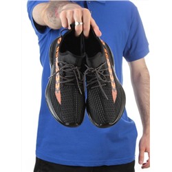 HA102-3 BLACK/ORANGE Кроссовки летние мужские (текстиль) размер