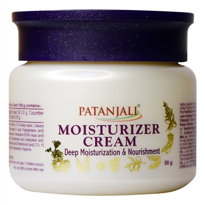 MOISTURIZER CREAM, Patanjali (УВЛАЖНЯЮЩИЙ КРЕМ - глубокое увлажнение и питание, Патанджали), 50 г.