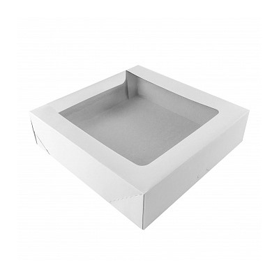 Коробка с окном 22*22*6 см, Белая