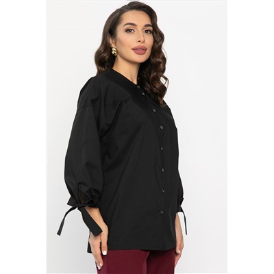 Блуза с завязками Ажур (черная) Б14387-10М