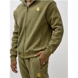 Спортивный костюм мужской демисезонный на флисе цвета хаки 339Kh