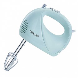 Миксер электрический 400 Вт DELTA LUX DL-5068 серо-голубой