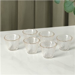 Набор чайный из стекла «Фьюжн», 9 предметов: 6 стаканов 60 мл, чайник 200 мл, чайник заварочный 200 мл, сахарница 220 мл