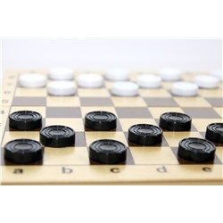 Игра настольная «Шашки» (пластиковые фишки в деревянной упаковке)