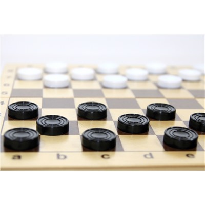 Игра настольная «Шашки» (пластиковые фишки в деревянной упаковке)