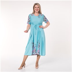 Платье, трикотаж, голубой