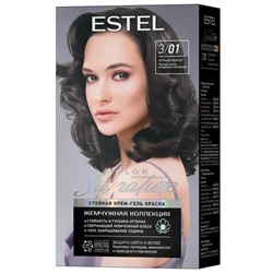 SIGNATURE Крем-гель краска д/волос 3/01 черный жемчуг Estel