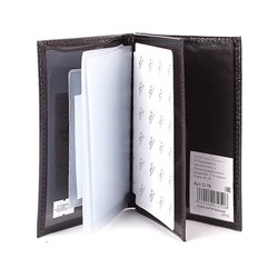 Обложка для авто+паспорт Premier-О-78 натуральная кожа черный игуана (100)  105899